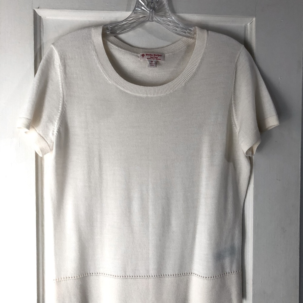 Brooks Brothers Cream Crewneck Sweater M